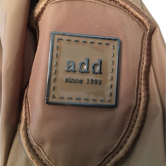 Add Womens Brown Belted Trench Coat Water-Resistant Nylon Blend - Picture 4 of 14